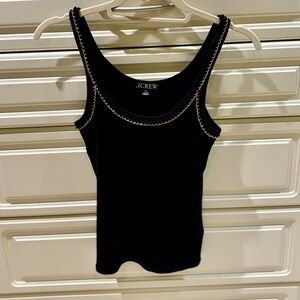 J Crew Tank Top With Gold Chain Trim NEW XS